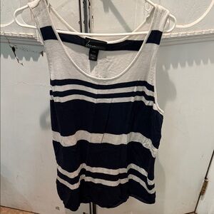 Lane Bryant Navy and White Striped Tank